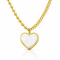 Heart Necklace, 18K Gold Plated Steel