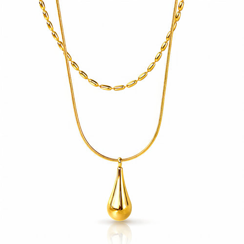 Cleo Teardrop Waterproof Gold Necklace for Women by VYRA Jewellery - waterproof tarnish-resistant gold necklace