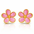 Flowers Earrings, 18K Gold Plated Steel