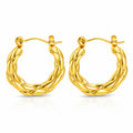 Earrings, 18K Gold Plated Steel