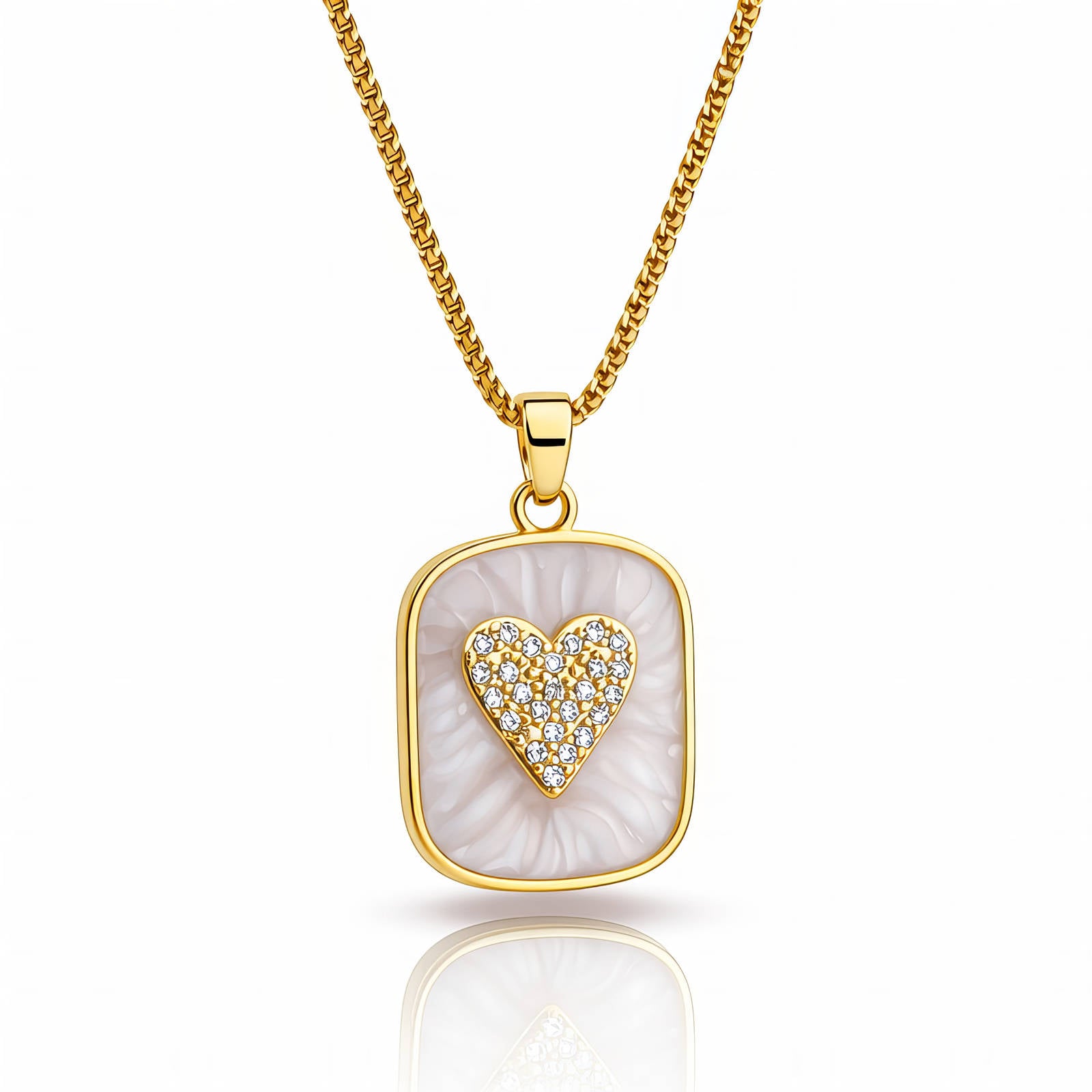 Heart Necklace, 18K Gold Plated Steel