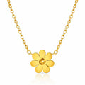 Flower Necklace, 18K Gold Plated Steel