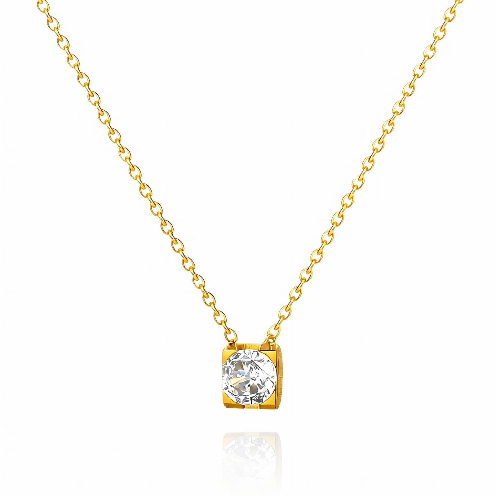 Necklace, 18K Gold Plated Steel