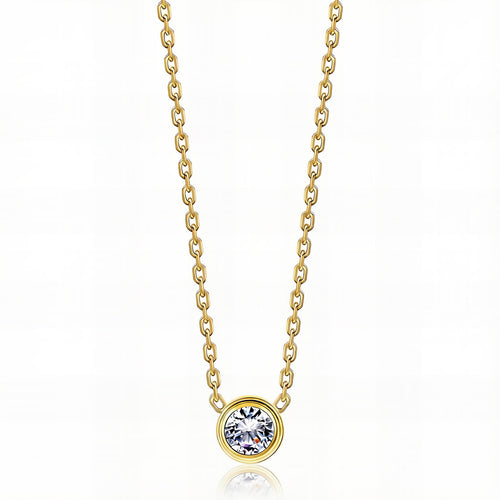 Gold Cubic Zirconia Necklace - waterproof tarnish-free hypoallergenic necklace by VYRA