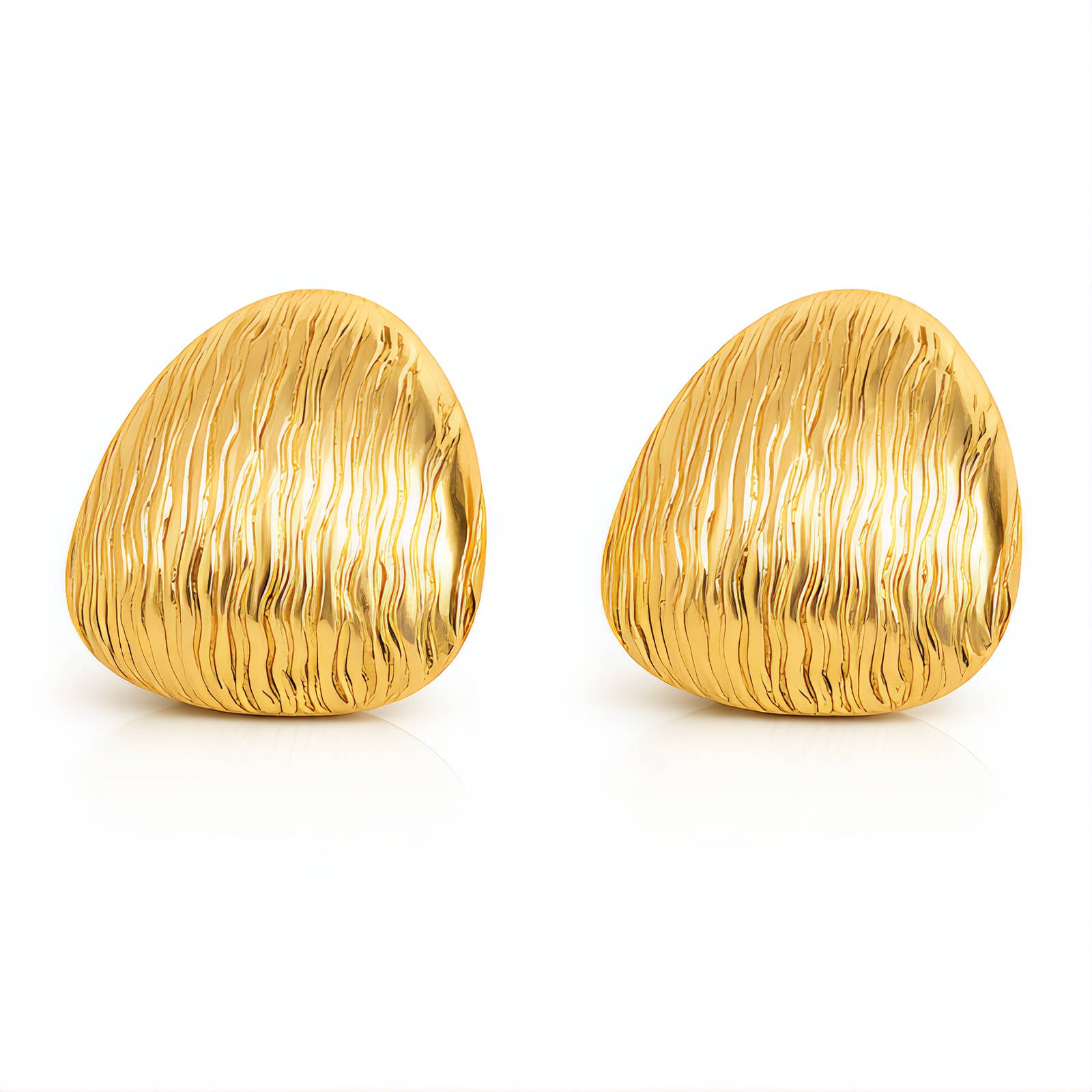 Earrings, 18K Gold Plated Steel