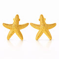 Starfishs Earrings, 18K Gold Plated Steel