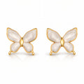 Butterflies Earrings, 18K Gold Plated Steel