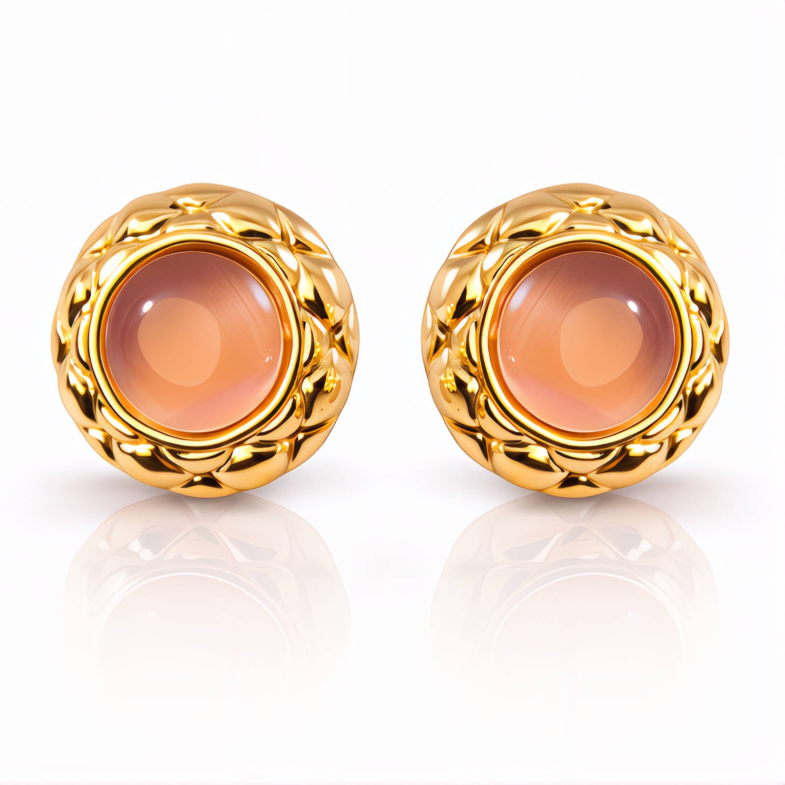 Earrings, 18K Gold Plated Steel