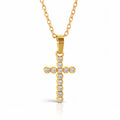 Cross Necklace, 18K Gold Plated Steel