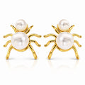 Spiders Earrings, 18K Gold Plated Steel