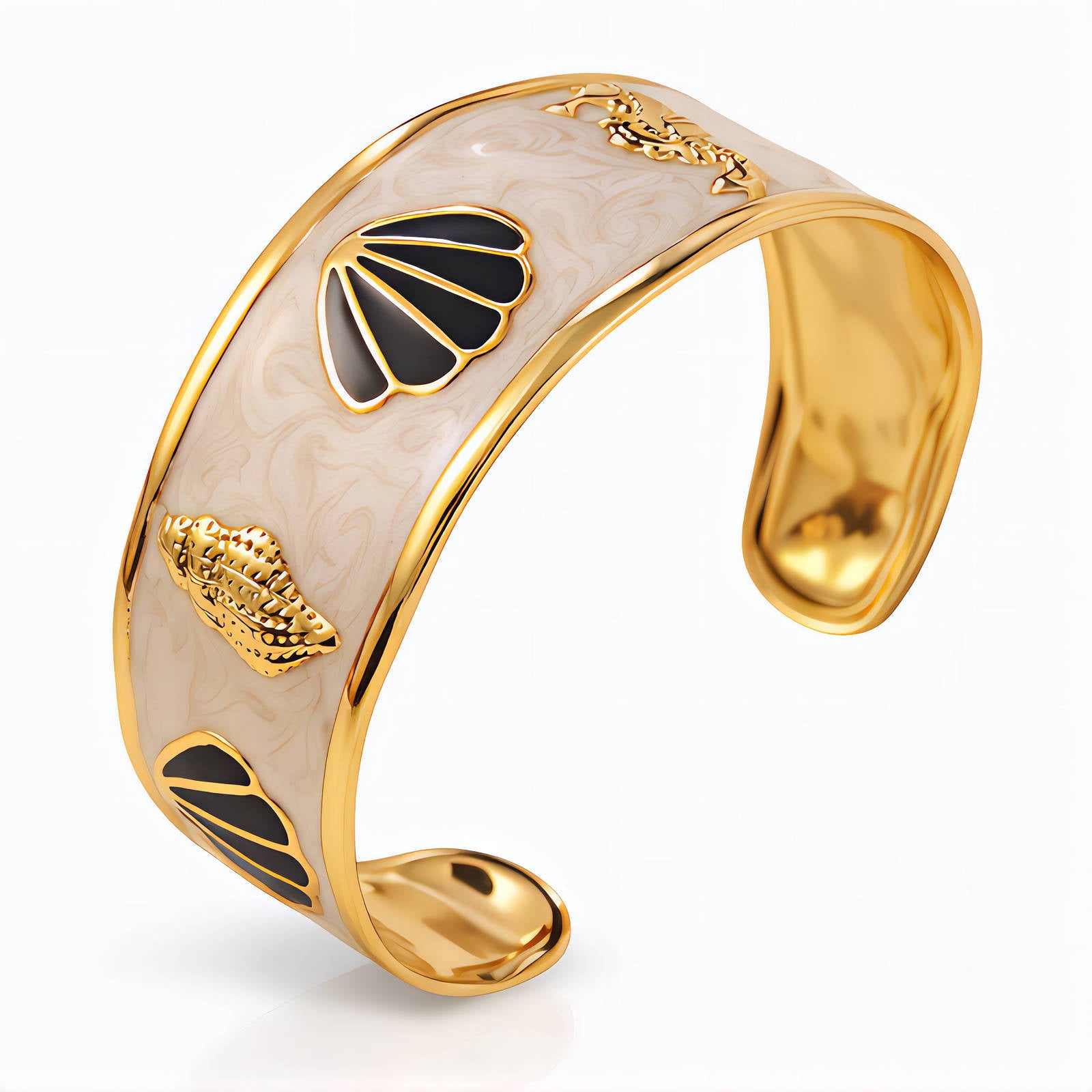Seashells Bracelet, 18K Gold Plated Steel
