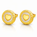 Hearts Earrings, 18K Gold Plated Steel