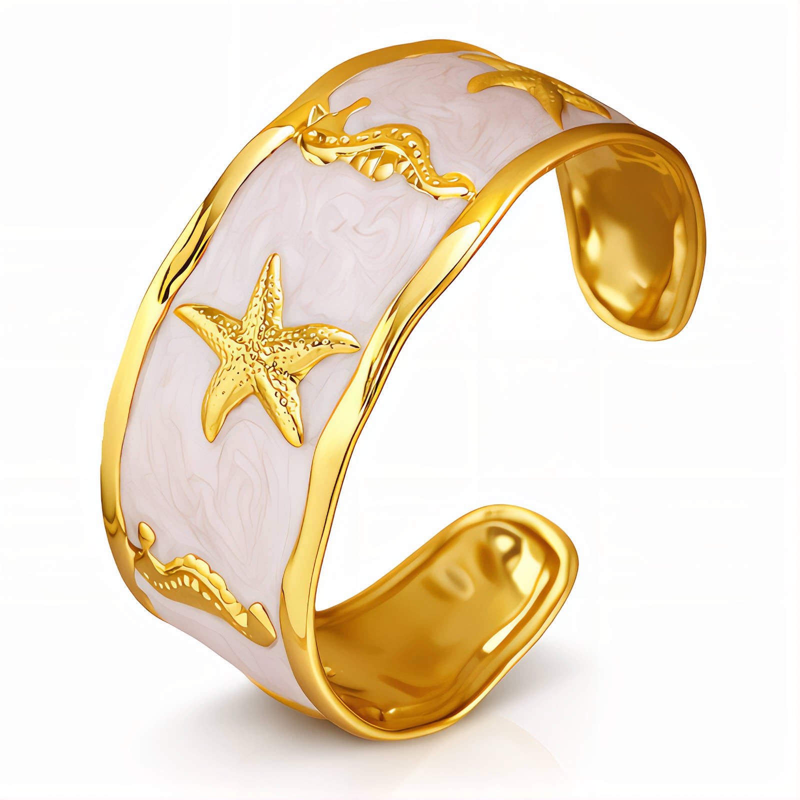 Starfishes Bracelet, 18K Gold Plated Steel