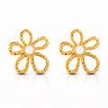 Flowers Earrings, 18K Gold Plated Steel