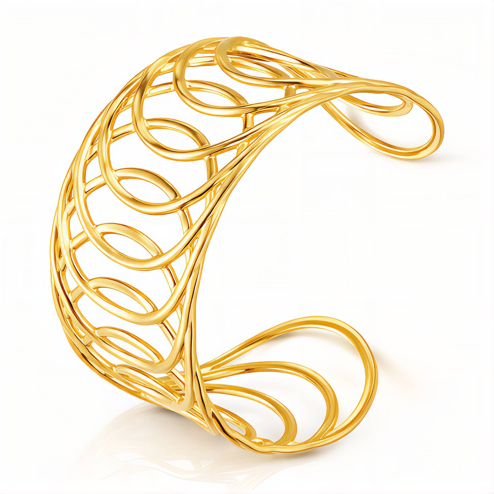 Bracelet, 18K Gold Plated Steel