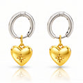 Hearts Earrings, 18K Gold Plated Steel