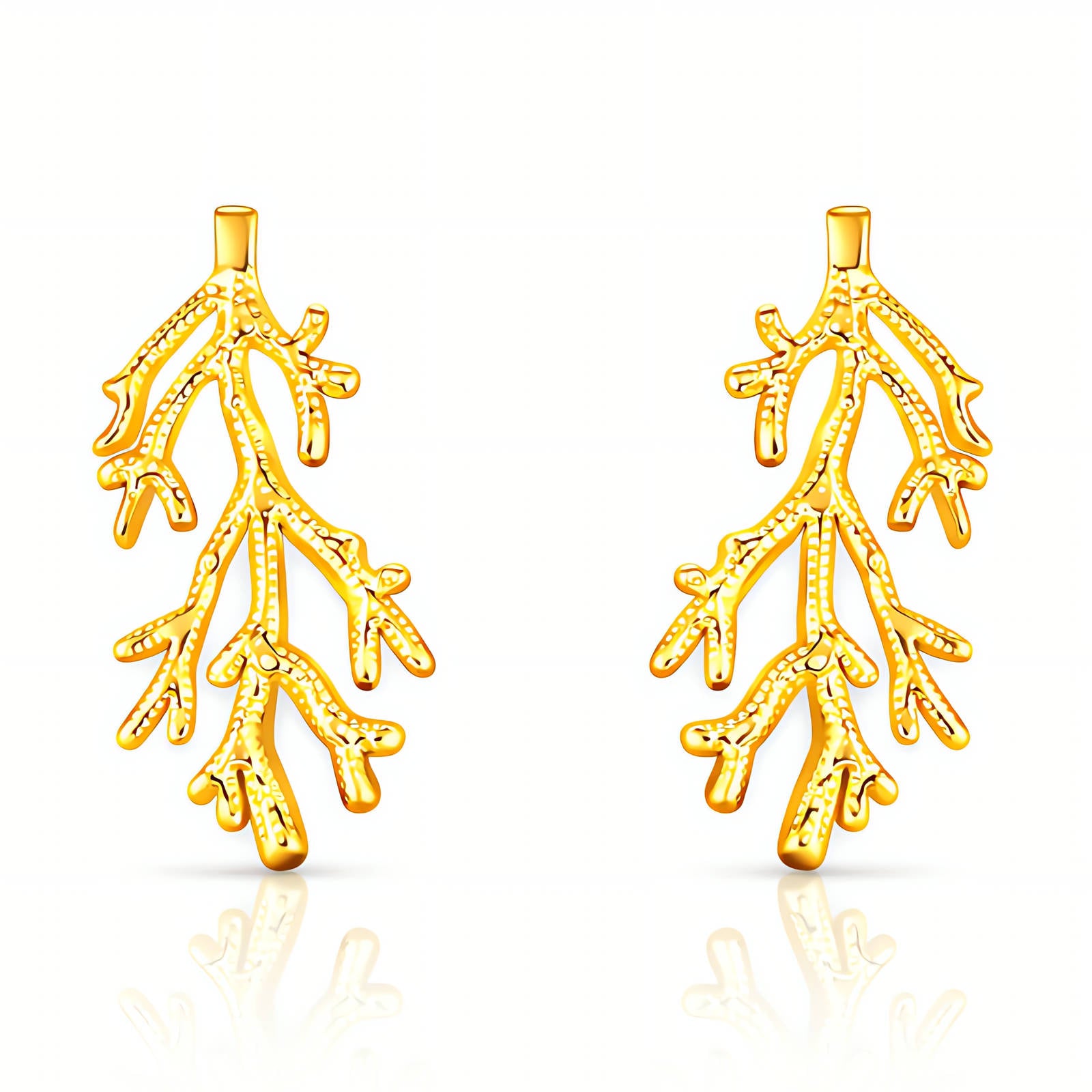 Earrings, 18K Gold Plated Steel