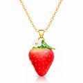 Strawberry Necklace, 18K Gold Plated Steel