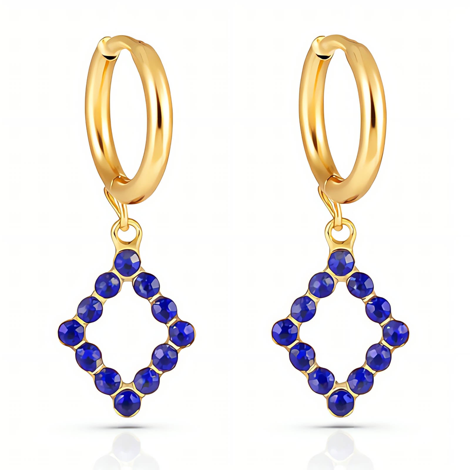 Earrings, 18K Gold Plated Steel