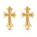 Crosses Earrings, 18K Gold Plated Steel