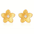 Flowers Earrings, 18K Gold Plated Steel