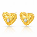 Hearts Earrings, 18K Gold Plated Steel