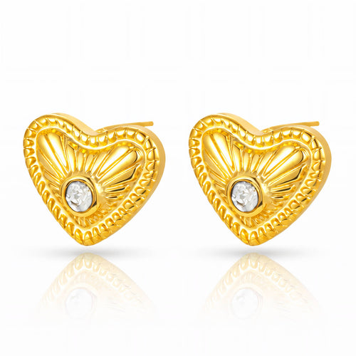 Gold Hearts Earrings - waterproof tarnish-free hypoallergenic earrings by VYRA