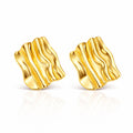 Earrings, 18K Gold Plated Steel