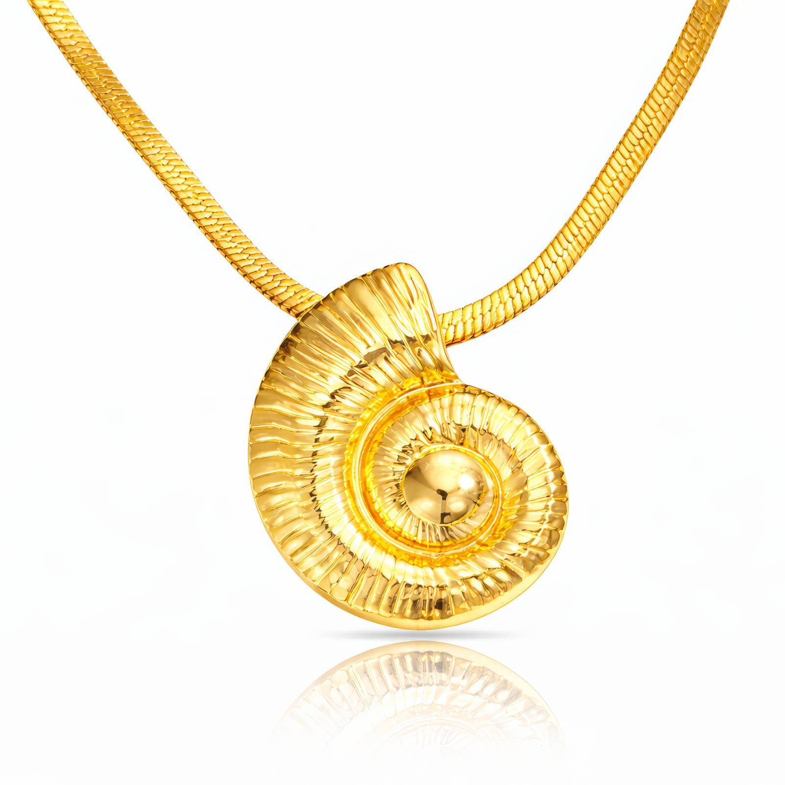 Seashell Necklace, 18K Gold Plated Steel