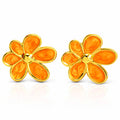 Flowers Earrings, 18K Gold Plated Steel
