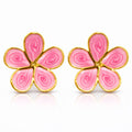 Flowers Earrings, 18K Gold Plated Steel