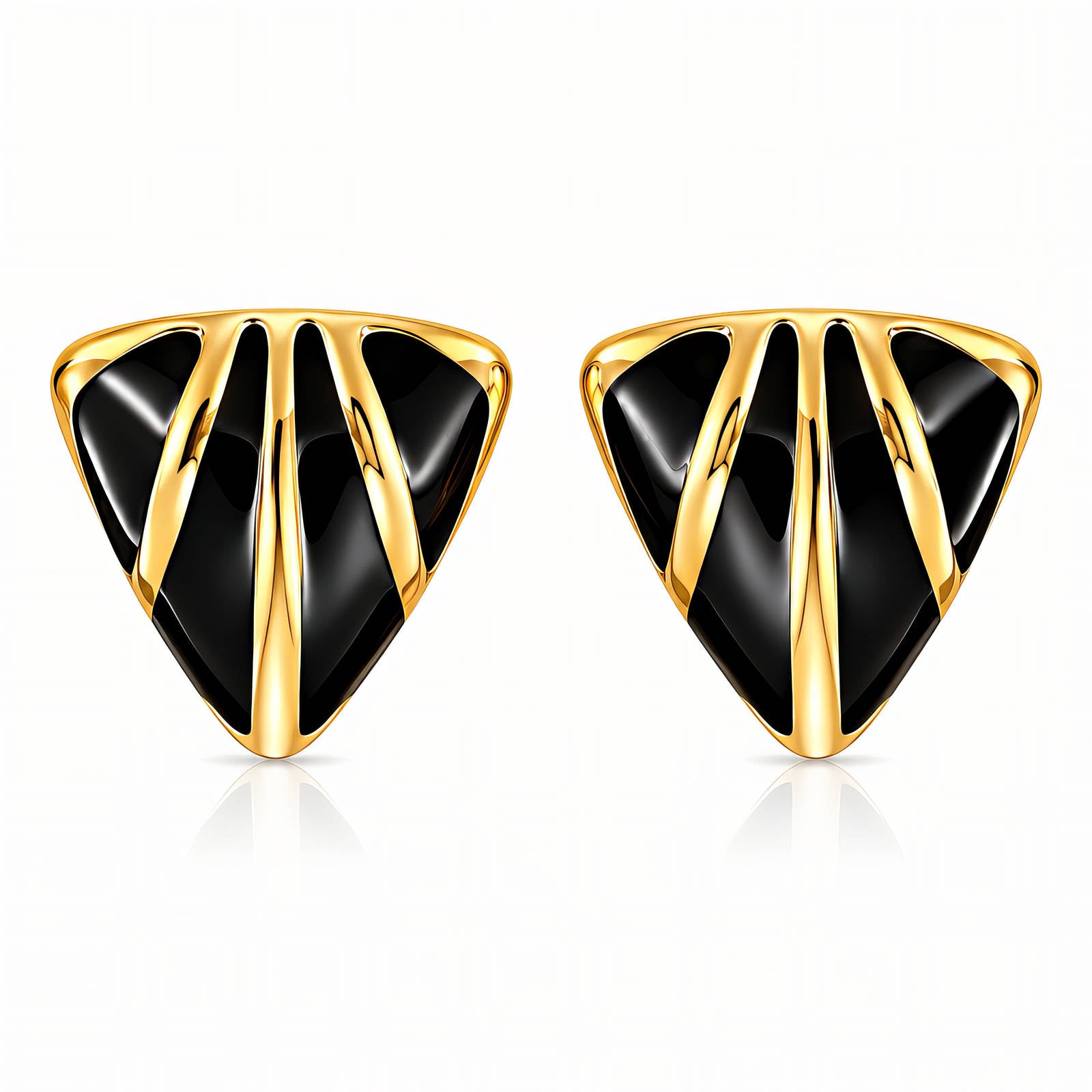Earrings, 18K Gold Plated Steel