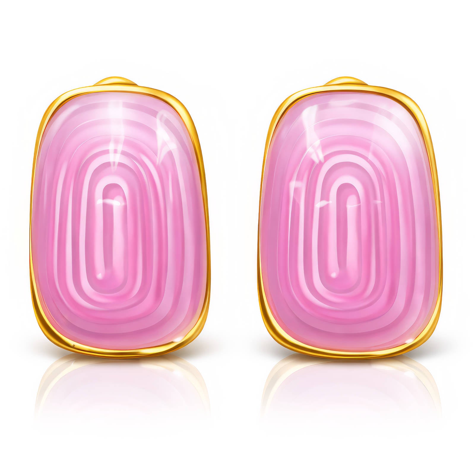 Earrings, 18K Gold Plated Steel