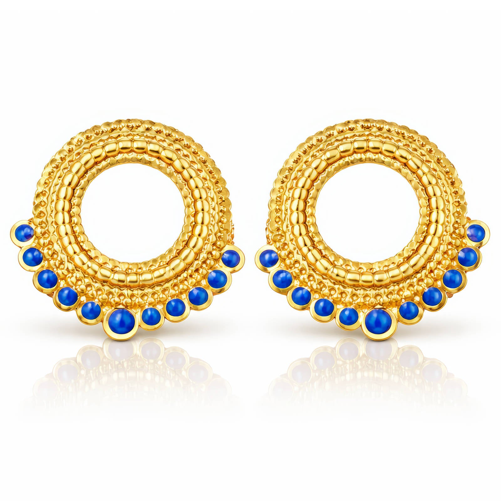 Earrings, 18K Gold Plated Steel