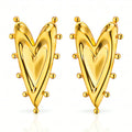 Hearts Earrings, 18K Gold Plated Steel