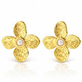 Flowers Earrings, 18K Gold Plated Steel