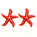 Starfishs Earrings, 18K Gold Plated Steel