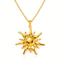 Sun Necklace, 18K Gold Plated Steel
