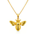 Bee Necklace, 18K Gold Plated Steel