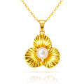 Flower Necklace, 18K Gold Plated Steel