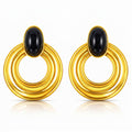 Earrings, 18K Gold Plated Steel