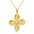 Flower Necklace, 18K Gold Plated Steel