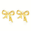 Bows Earrings, 18K Gold Plated Steel