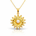 Flower Necklace, 18K Gold Plated Steel