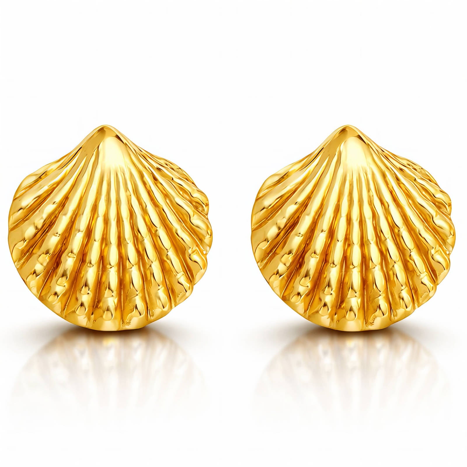 Seashells Earrings, 18K Gold Plated Steel