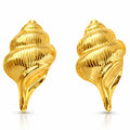 Seashells Earrings, 18K Gold Plated Steel