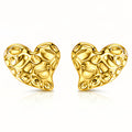 Hearts Earrings, 18K Gold Plated Steel