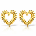 Hearts Earrings, 18K Gold Plated Steel