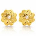 Flowers Earrings, 18K Gold Plated Steel