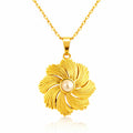 Flower Necklace, 18K Gold Plated Steel